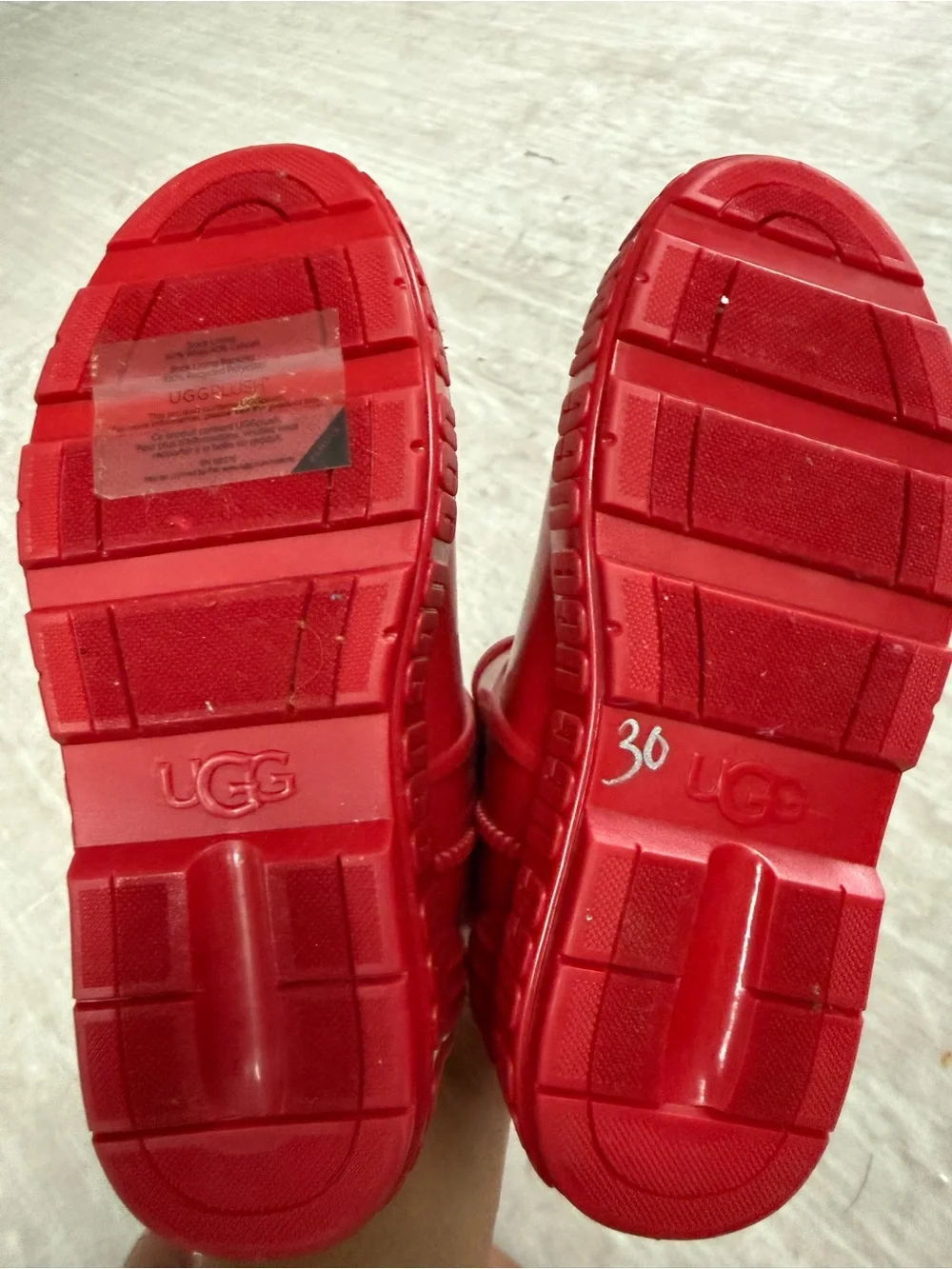 NWOT UGG Kids Red Slip-On Rain Boots